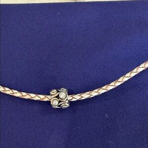 Pandora silver and Cubic Zirconia wavy charm